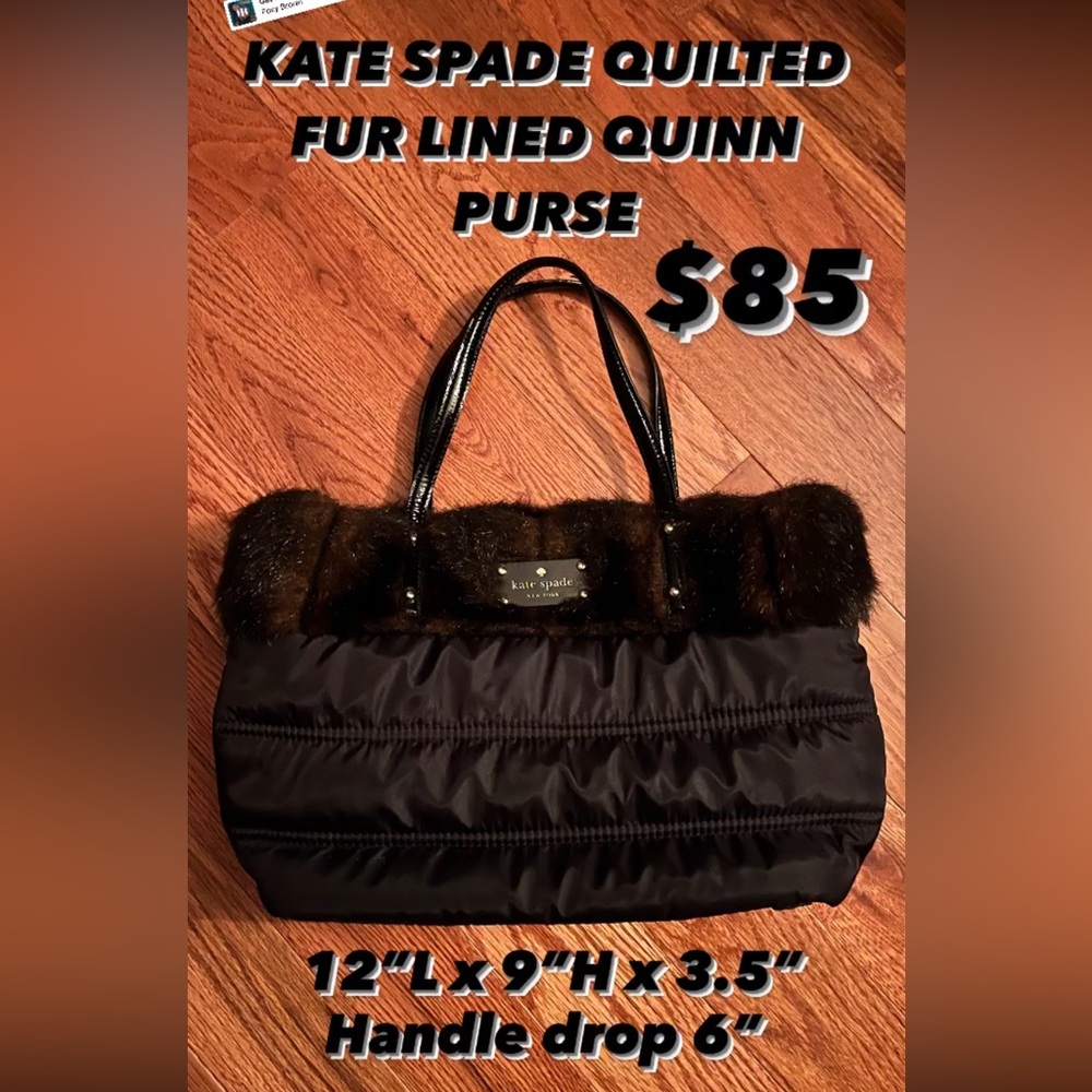 COPY - Kate spade quilted Quinn bag with faux fur